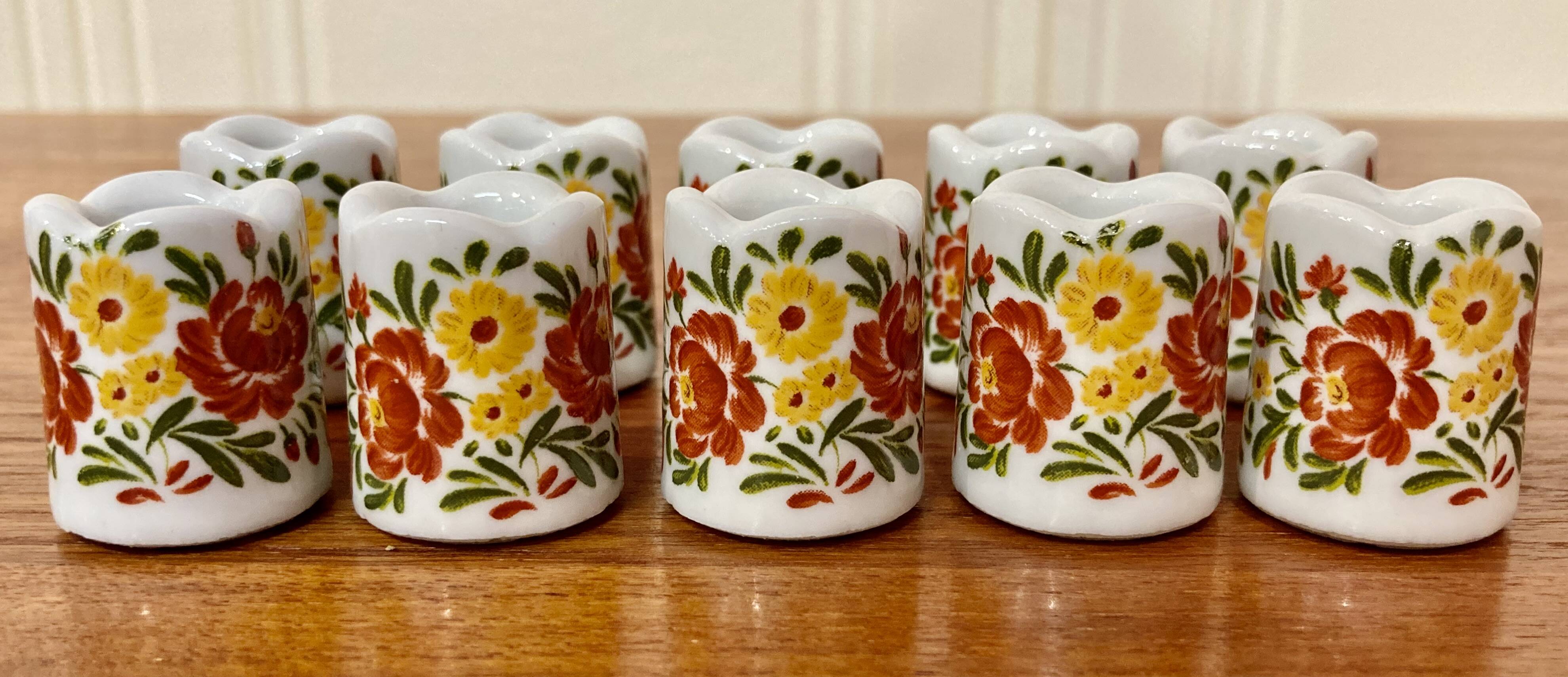 Set of ten designer ceramic candleholders 1950.