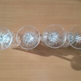 Lot de 4 Verres à Pieds arlequin  en Cristal
