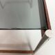 3 tables gigognes Fristho de design hollandais avec plateau en verre fumé et cadre en wengé, années 60