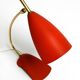 Rare Cosack Mid Century table lamp with red fine wrinkle finish and brass n