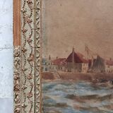 Marine watercolor 1890 by thomas bush hardy, sailing boats near the coast