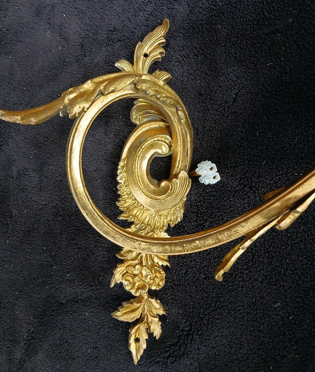 Art Nouveau Bronze Brass Wall Lights Louis XV Style