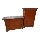 Ensemble de mobilier en pendant époque Charles X