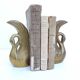Pair of brass swan books greenhouse