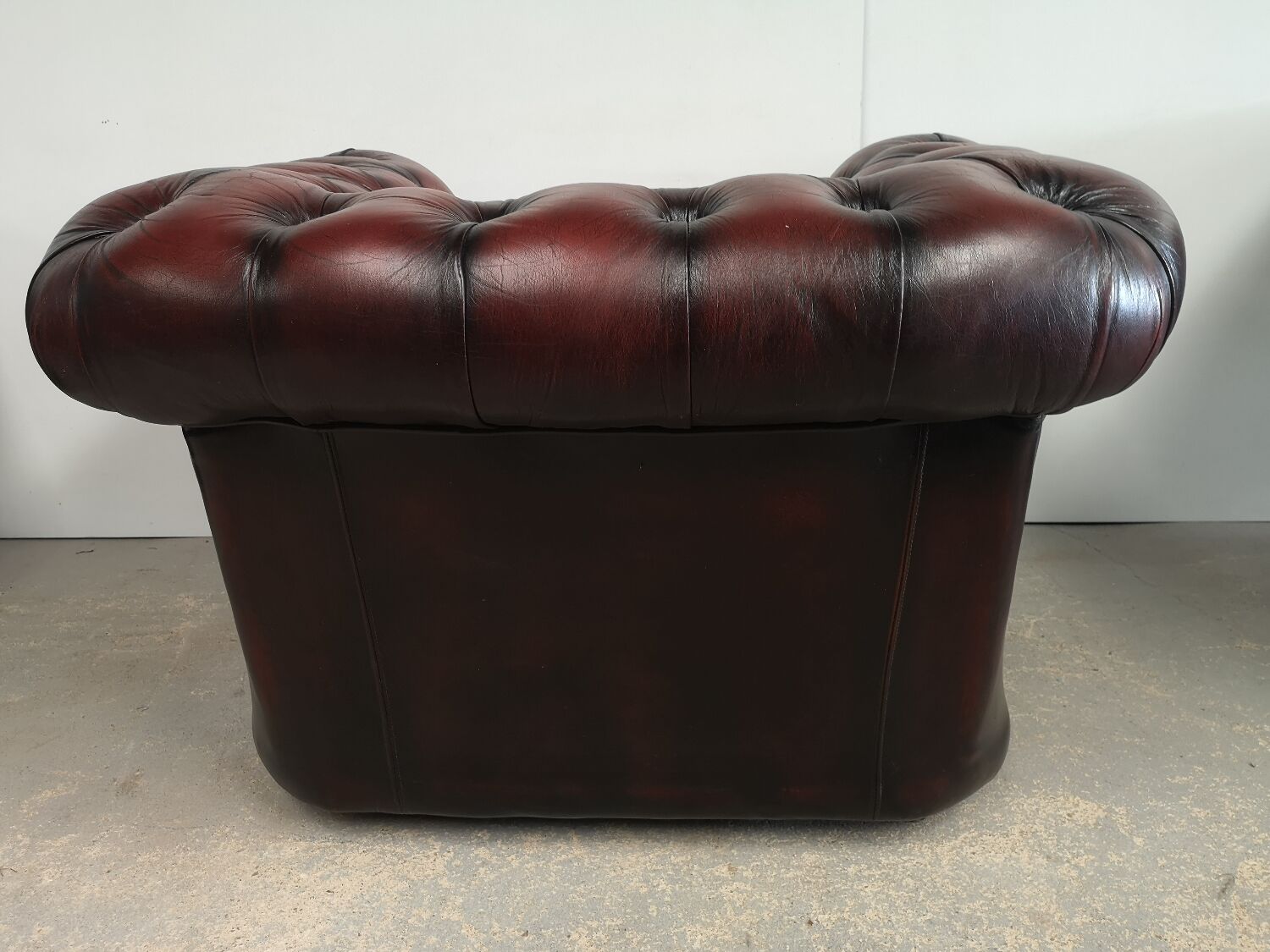 Chesterfield burgundy leather armchair