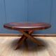 Vintage wooden coffee table with intersecting legs, France 1970