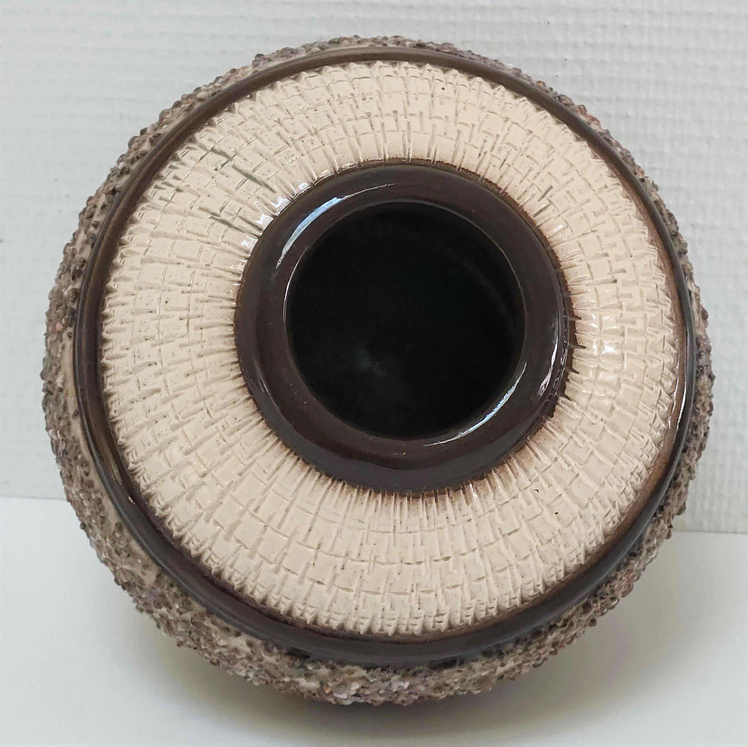 Vase boule céramique Art Déco à décor minéral