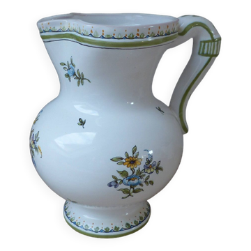 Pichet Cruche Carafe Faïencerie Moustiers Signed Lallier Vintage