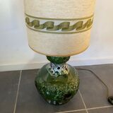 Floor lamp green ceramic double lighting vintage 1970