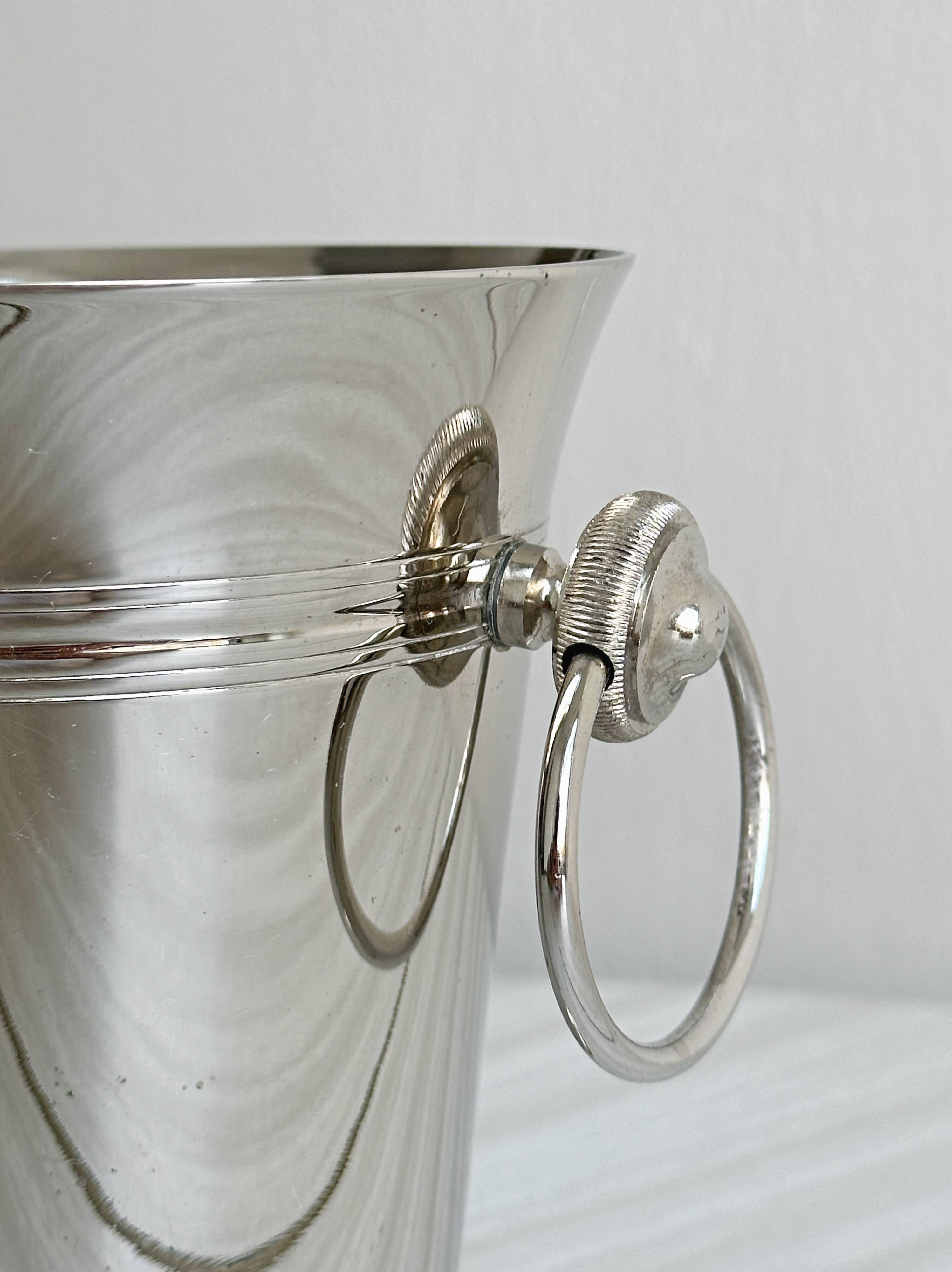 Small silver metal ice bucket