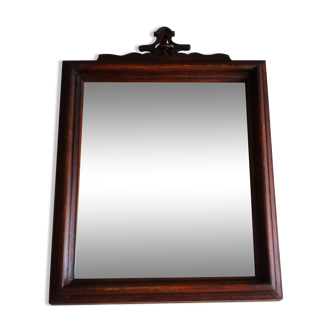 Ancien miroir au mercure de style Napoléon III, miroir mural victorien.