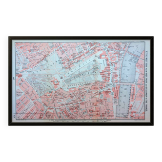 London, West End, old period map, printed in 1913.