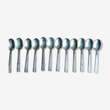 12 Soup spoons Ercuis in silver metal