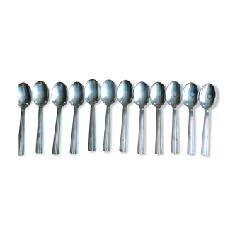 12 Soup spoons Ercuis in silver metal