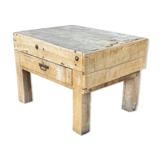 Établi billot de boucherie bois massif 1930´