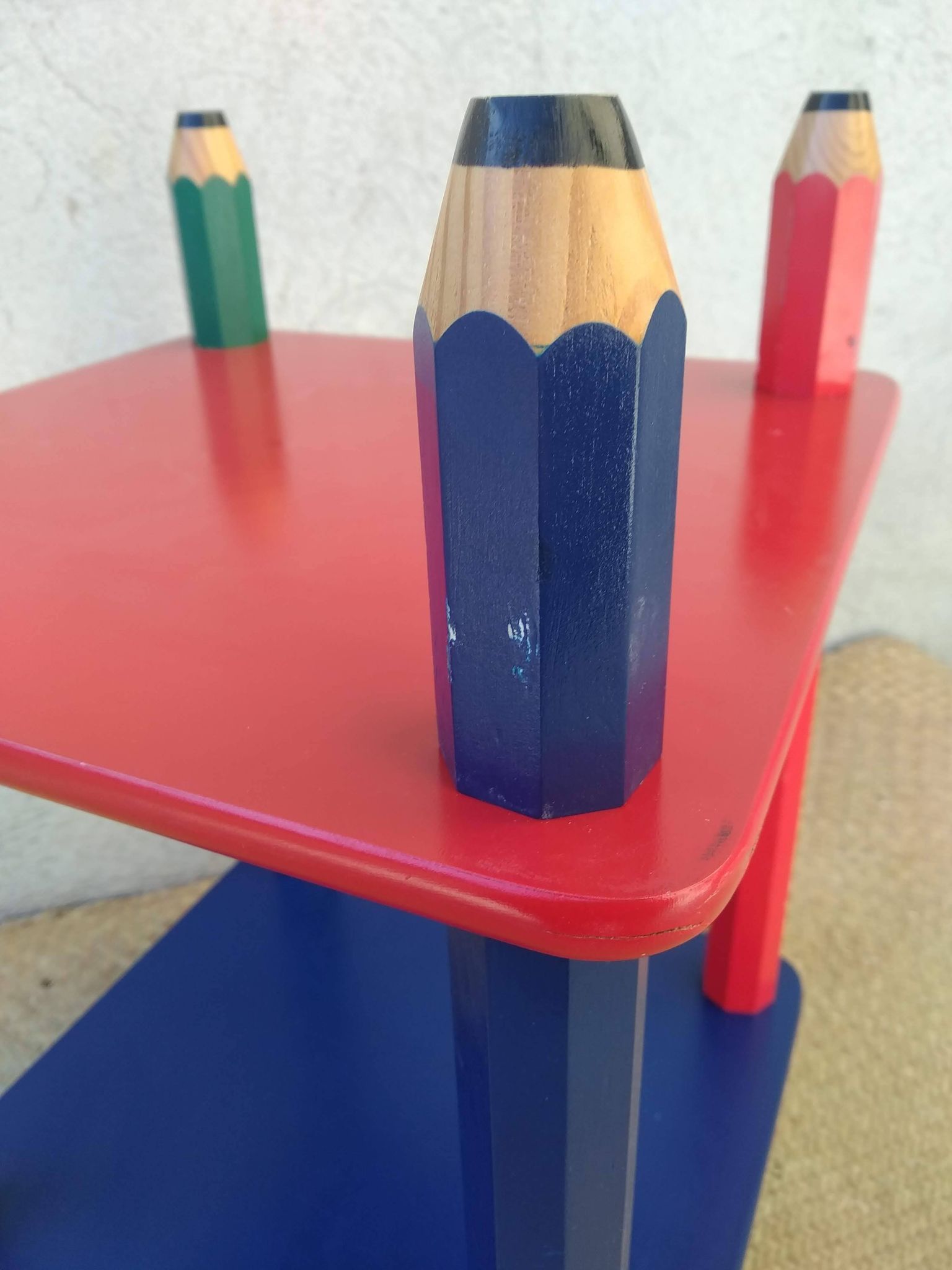 Pierre Sala pencil bedside table Clairefontaine collection 1980s