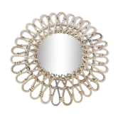 Miroir rond en rotin