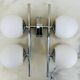 2 Appliques doubles vintage globe opalin 1960