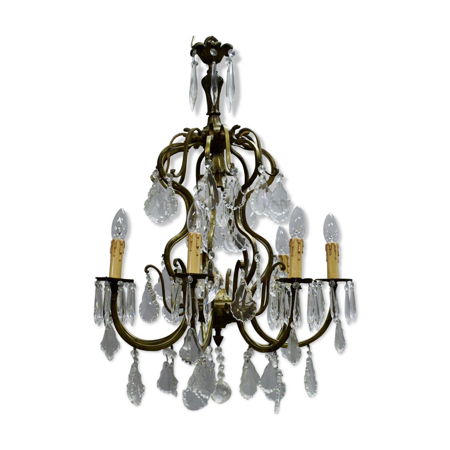19th crystal pampilles chandelier