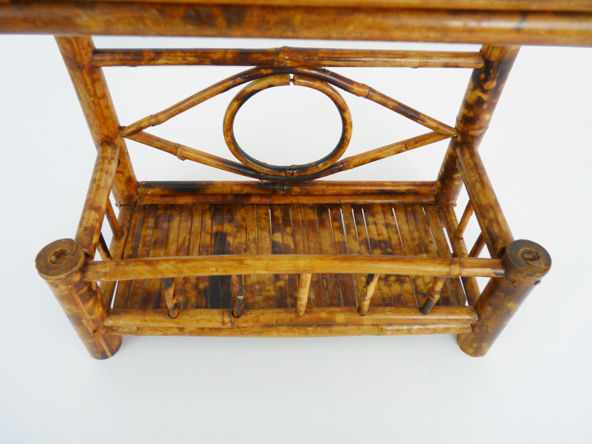 Vintage wall shelf in black bamboo, shelf or to be laid or hung. Year 70