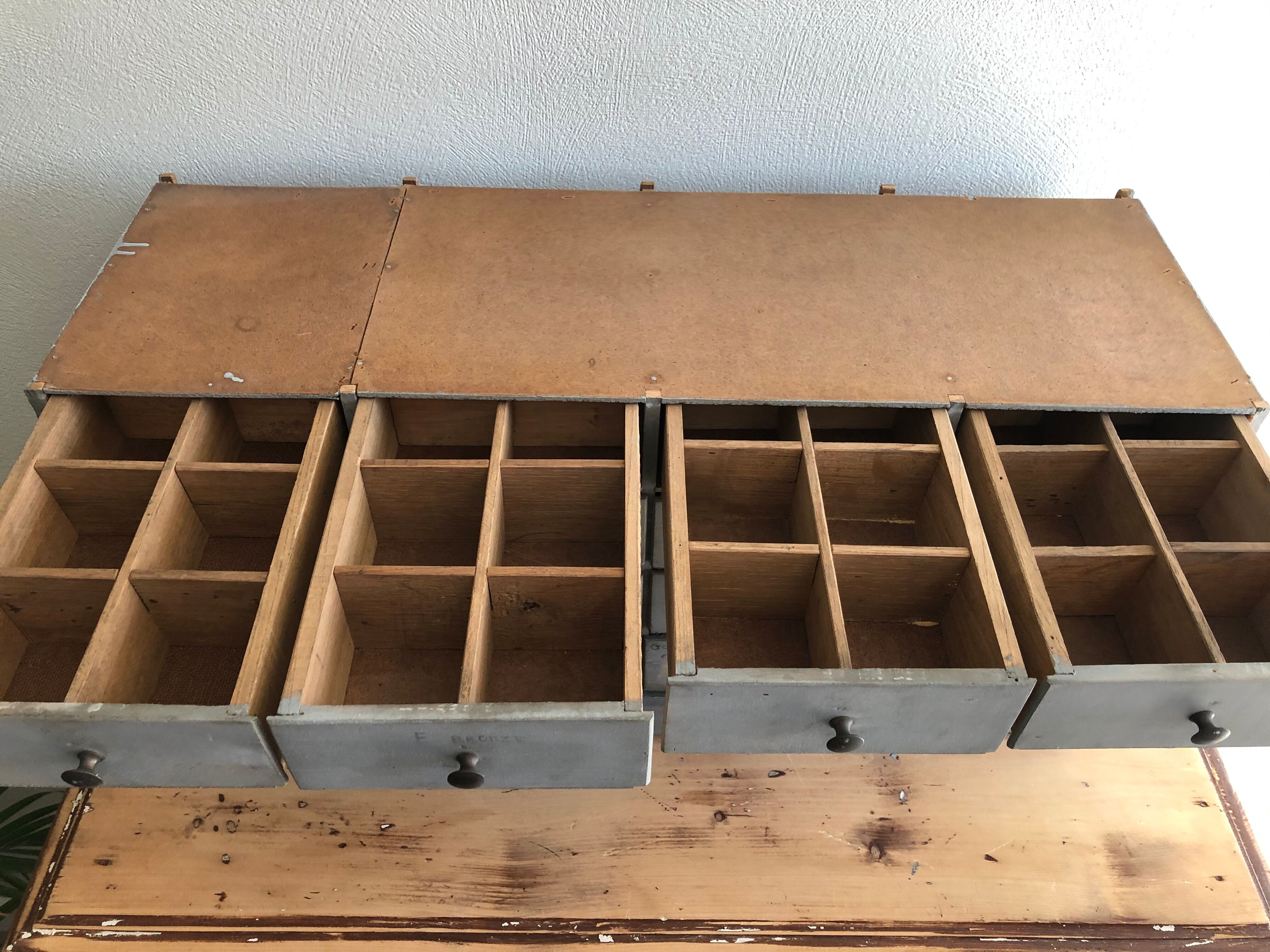 Furniture drawers patinated