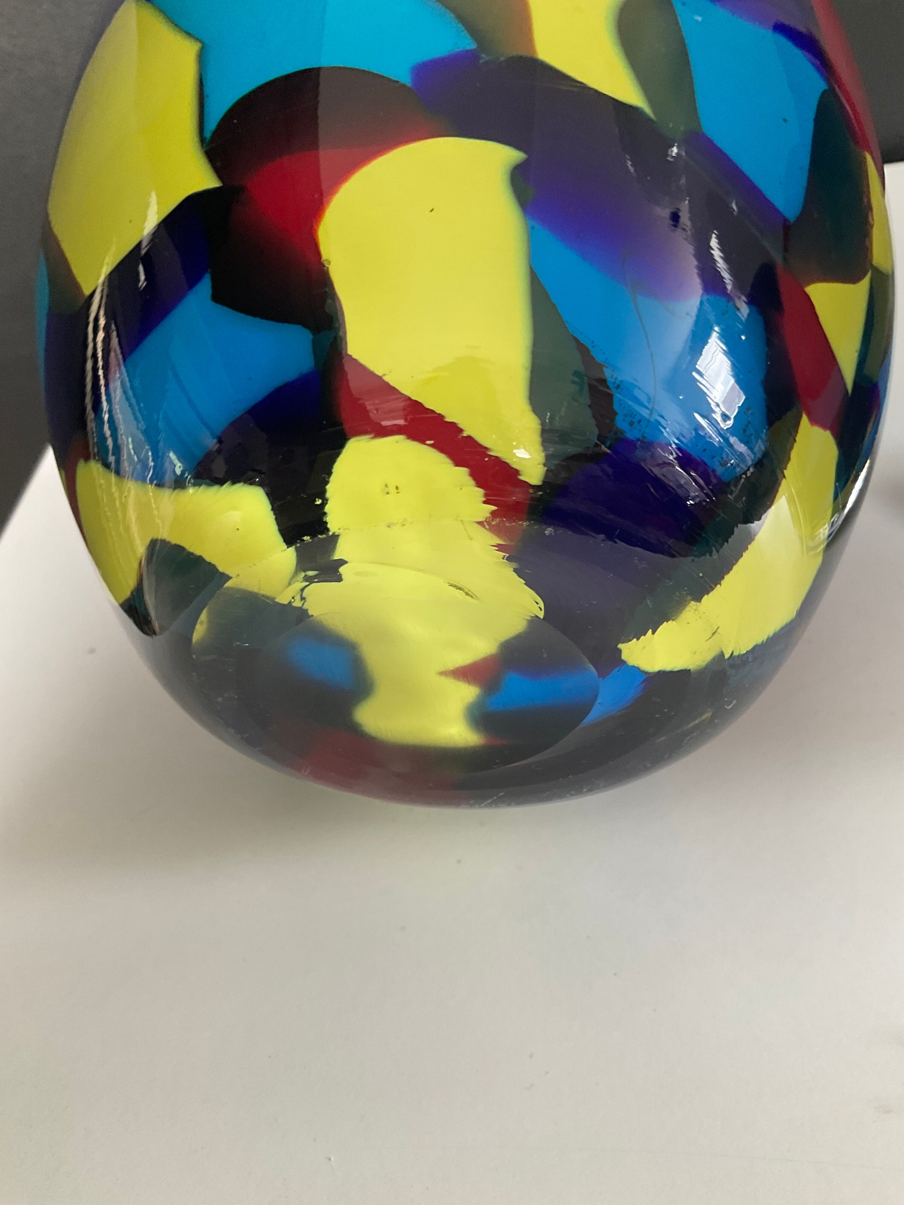 Duo de vases vintage en pâte de verre Murano