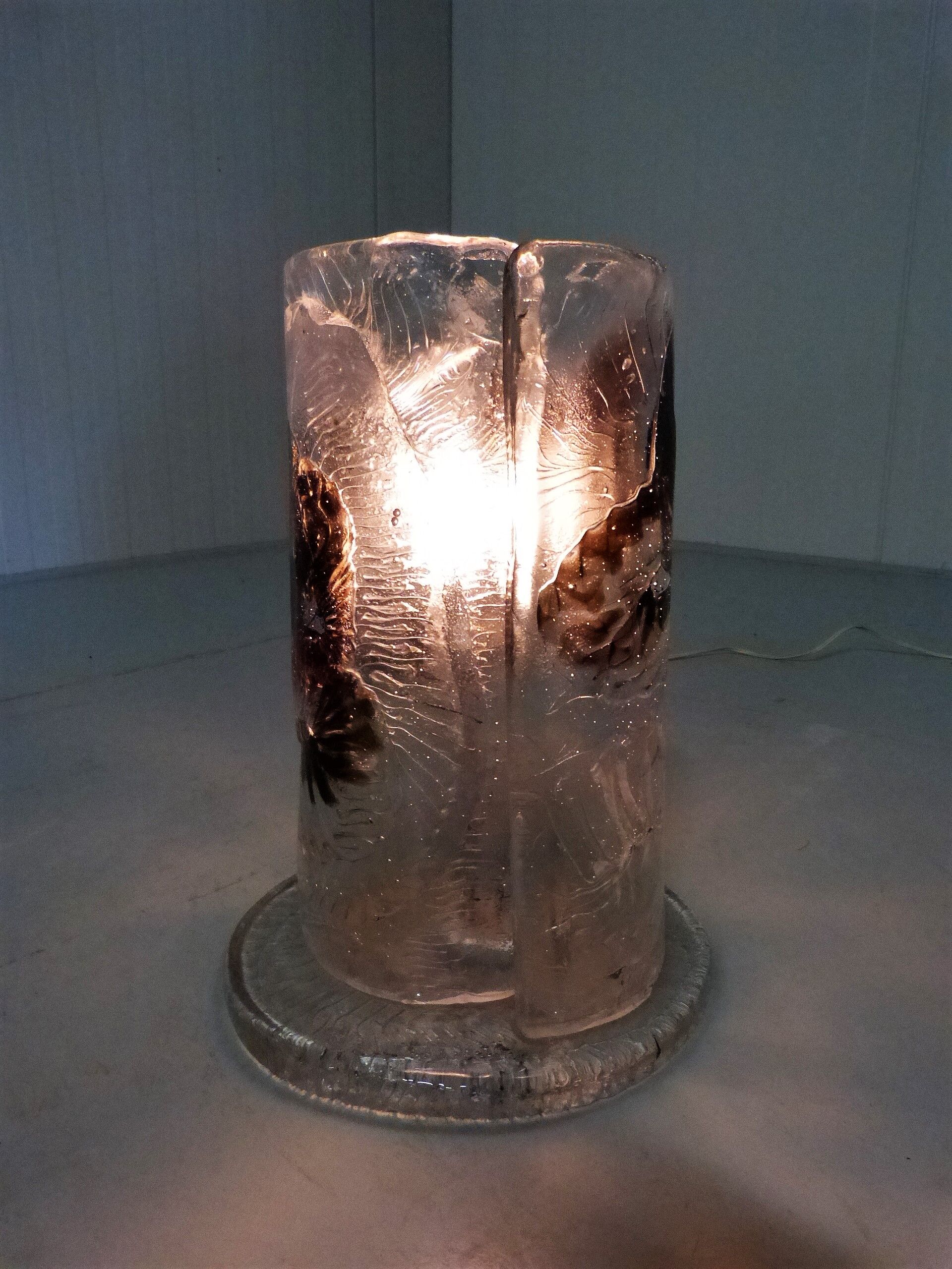 Lampe de table en verre par Mazzega, Italie