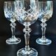Set of three cut Bohemian Crystal Stemmed Glasses.