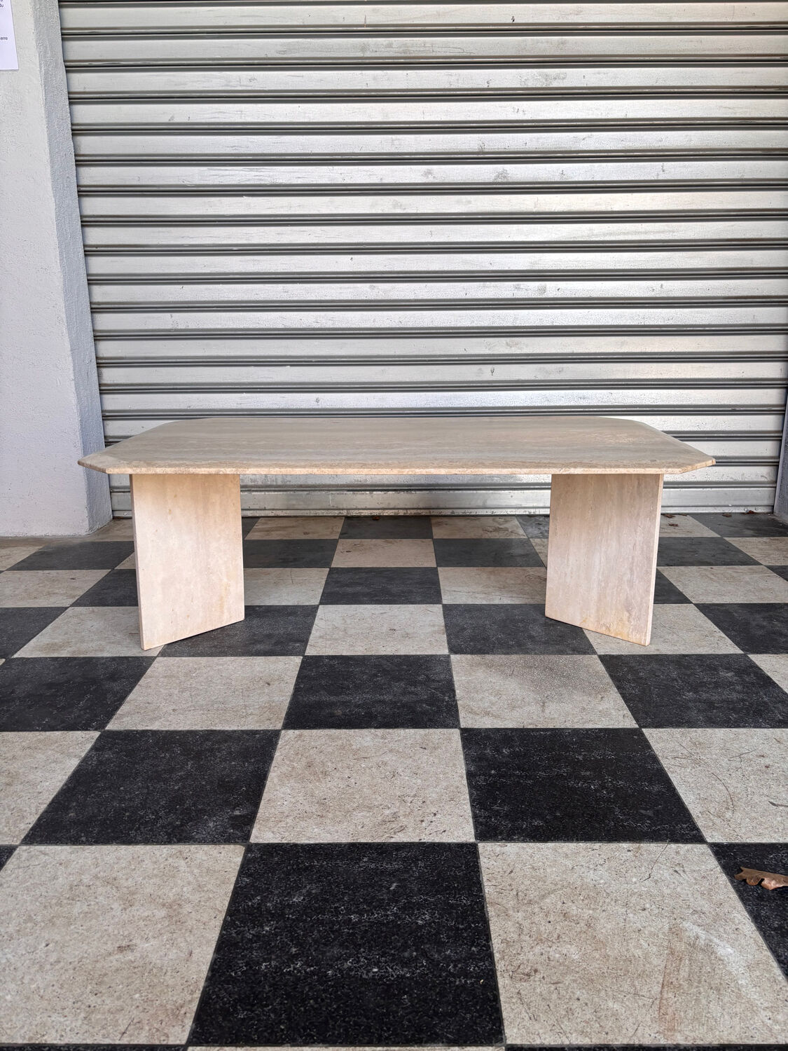 Travertine coffee table