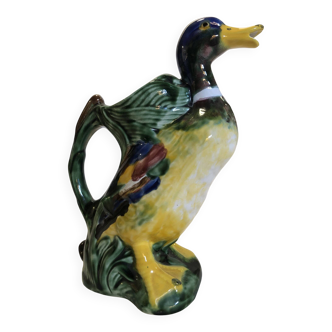 Barbotine Canard Ancien couleurs chatoyantes - Pichet ou Vase