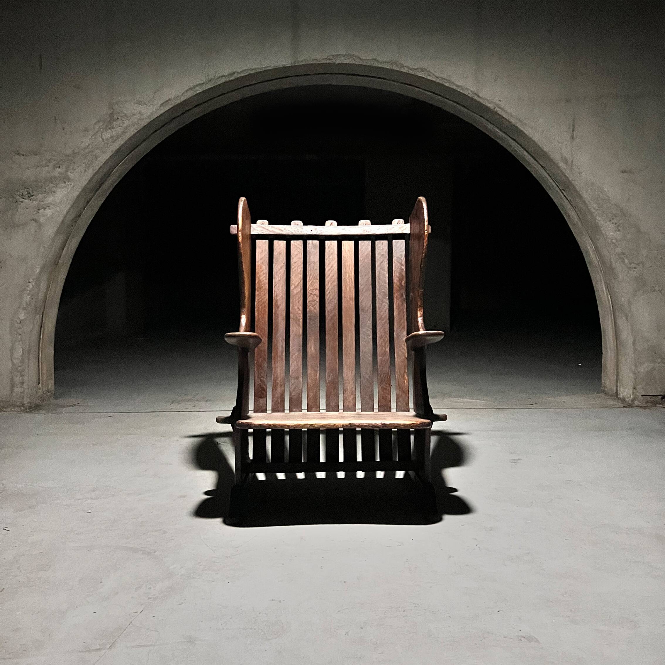 Handmade Wooden Sculptural Lounge Chair, Arts & Crafts, 1900’s