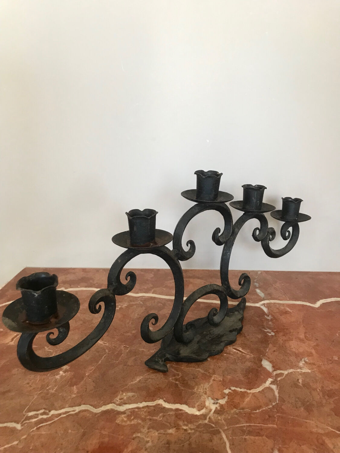 Wrought iron candlestick 5 branches