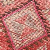 83x337Cm Cinnamon Red Runner Rug, Turkish Wool Runner Rug, Antique Rug