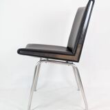 Kastrup chairs  In Black leather, Model CH401 By Hans J. Wegner  Made By Carl Hansen & Søn