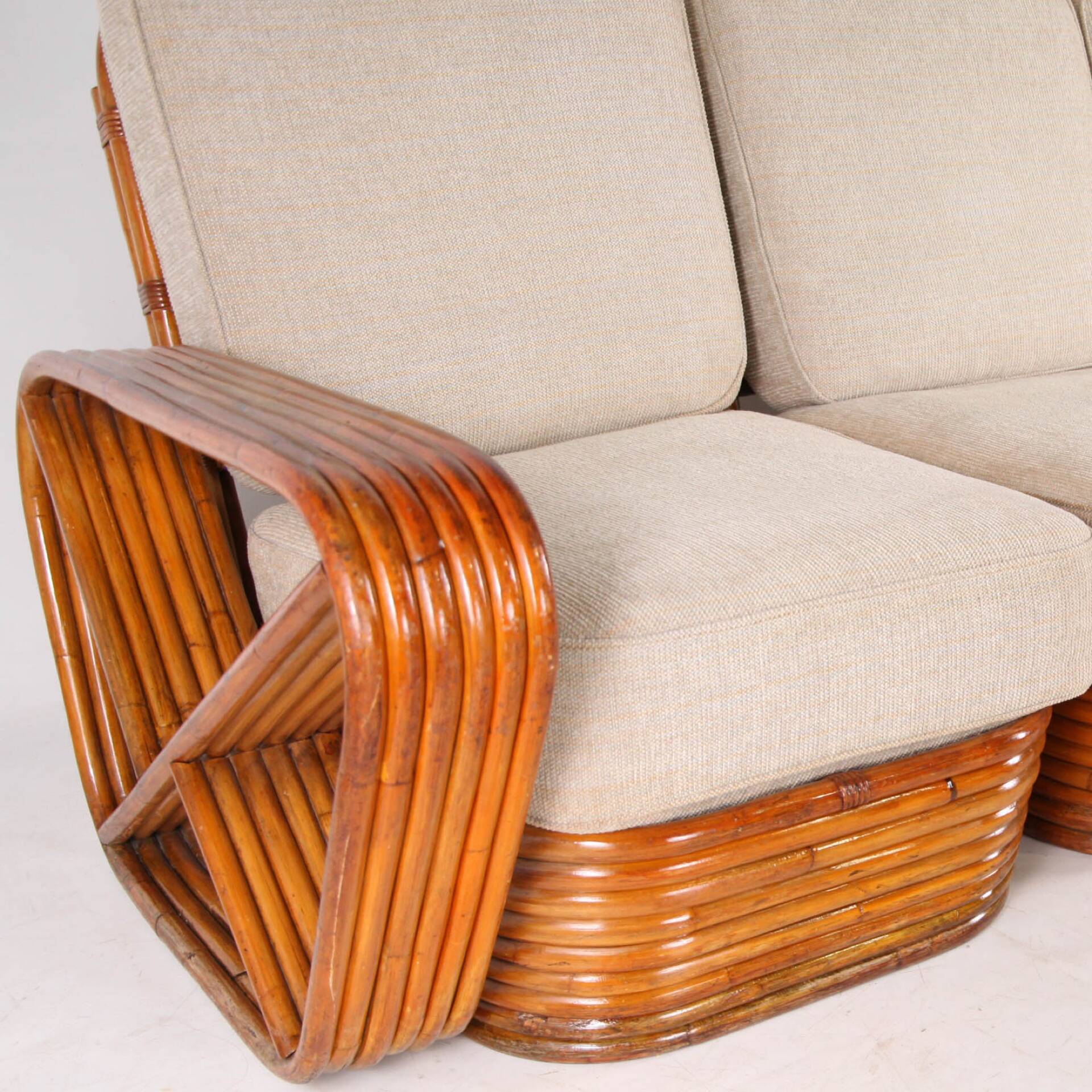 Rattan sofa by Paul Frankl