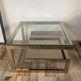 Table Basse « G » par Belgo Chrom plaqué Or 23kt