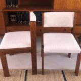 2 vintage chairs in solid wood and buckle 1970