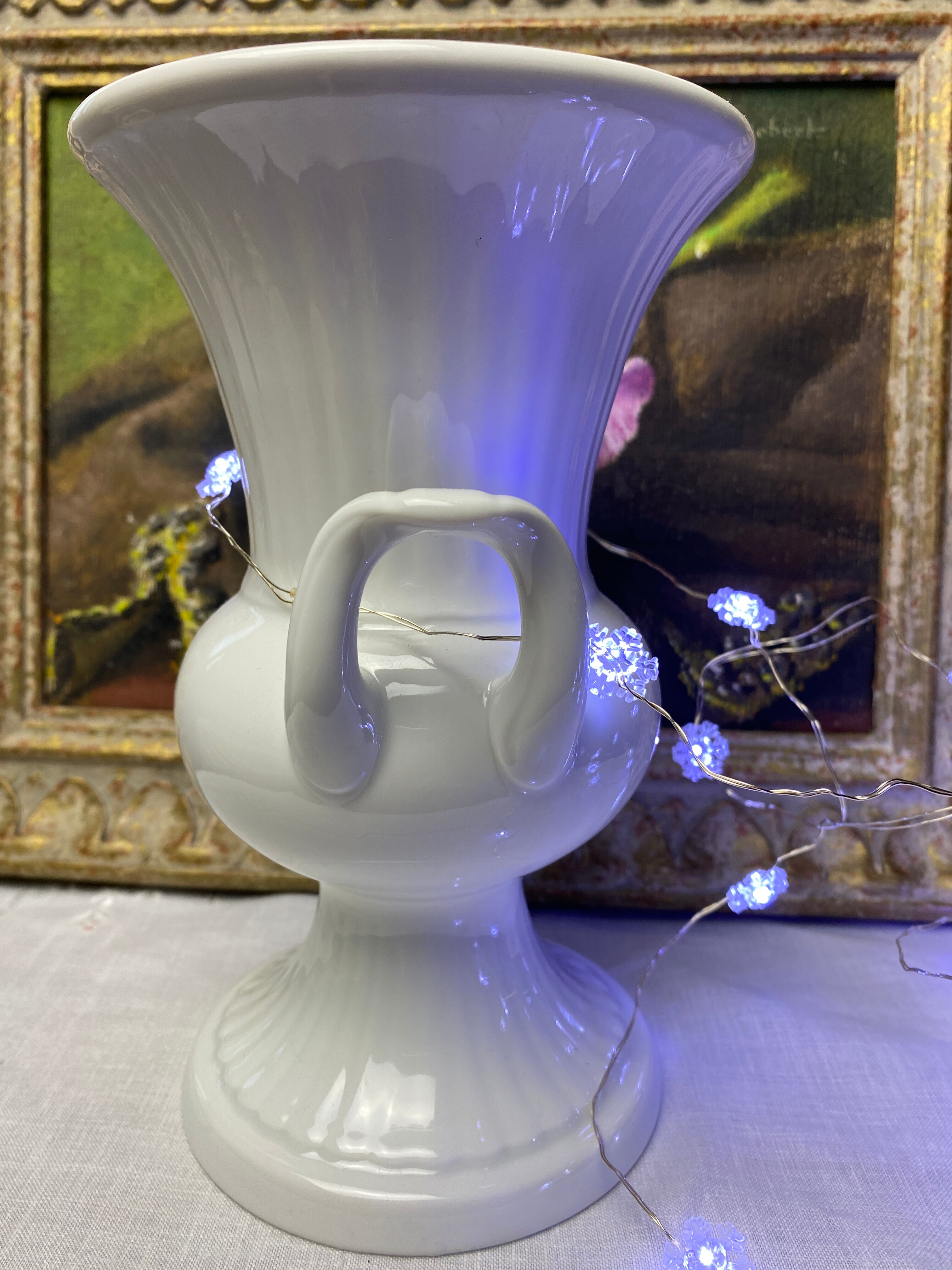 Vintage porcelain amphora vase