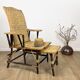 Antique chaise longue in wicker and hazel 20s