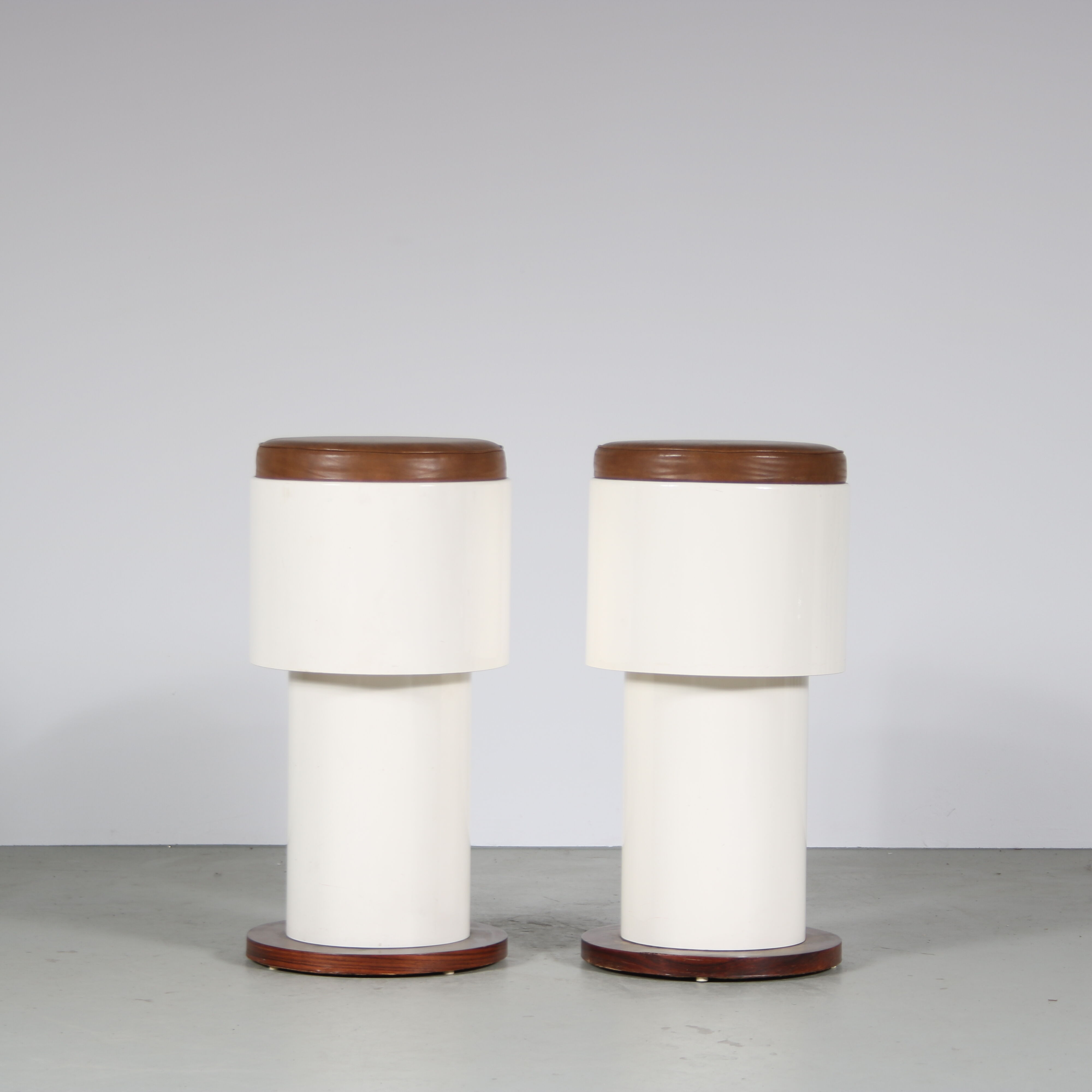 1960s pair of space age stools from italy