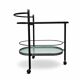 Black oval drinks trolley / bar cart / 1980s