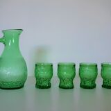 Pitcher and 4 vintage glasses