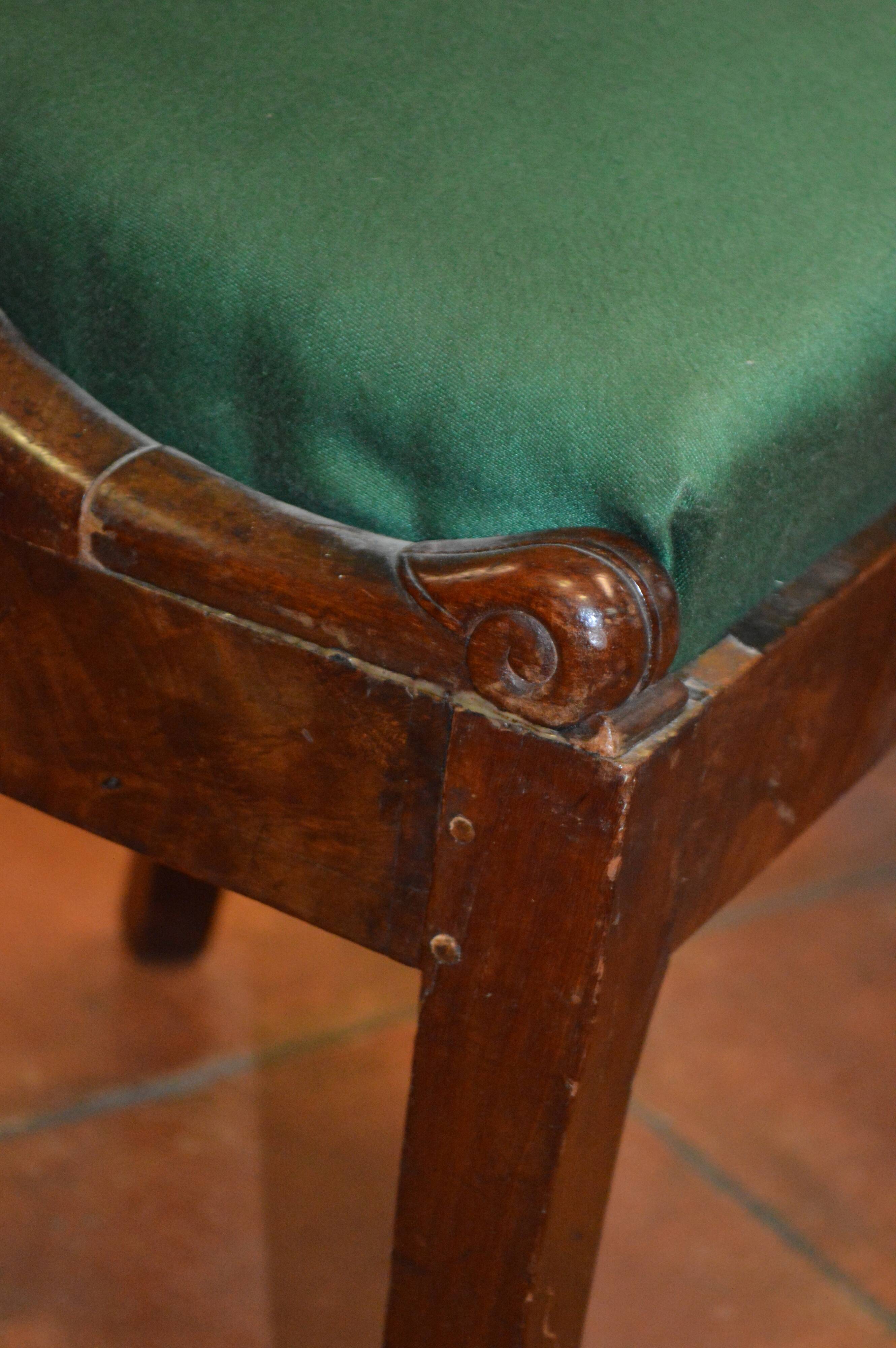 Set of 4 mahogany gondola chairs