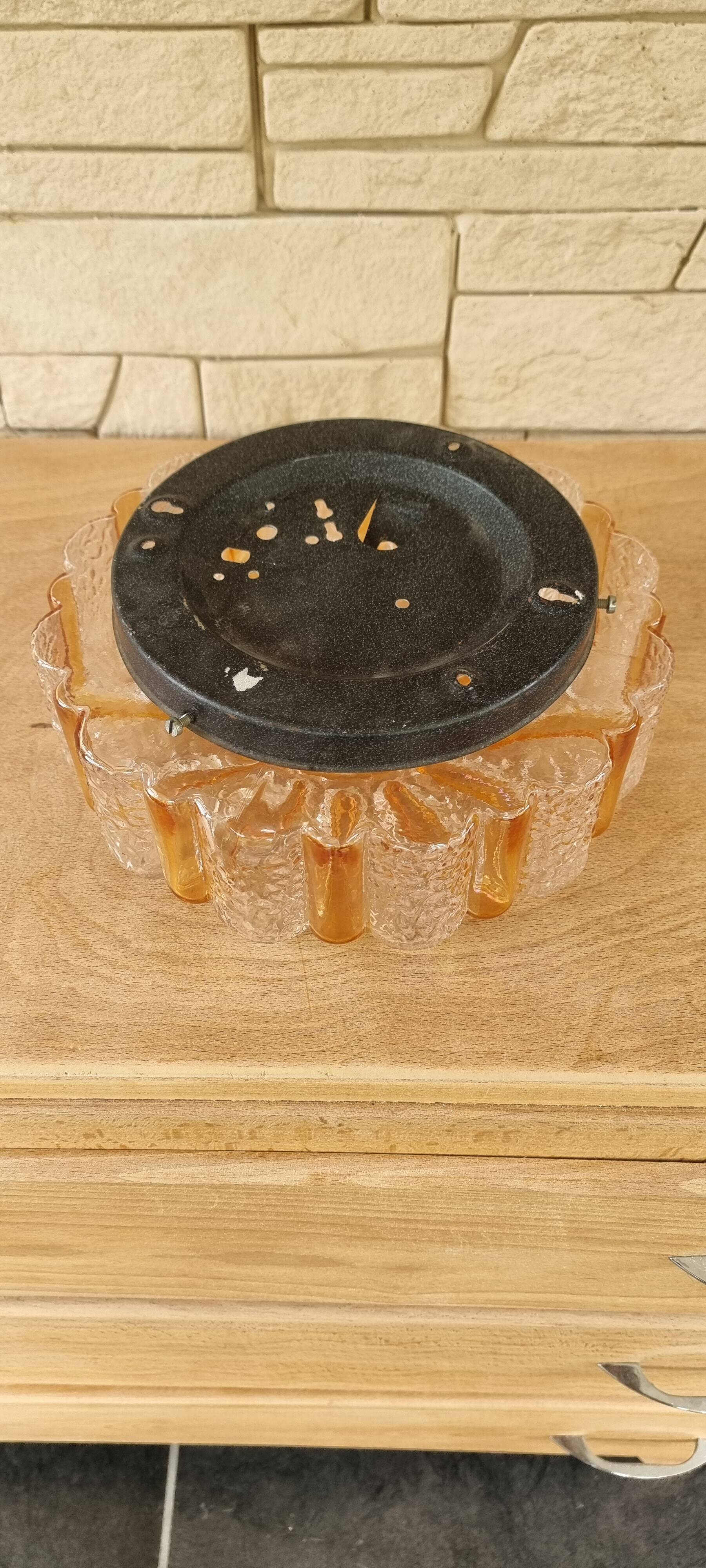 Glass ceiling light, 1970s