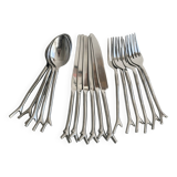 18 metal cutlery sets, branch design
