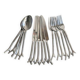 18 metal cutlery sets, branch design