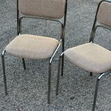 1970s designer chairs in metal and fabric