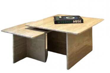 Table Gigognes carrées 100% TRAVERTIN