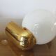 Pair of appliques " Limburg " white opaline and golden methacrylate 80s