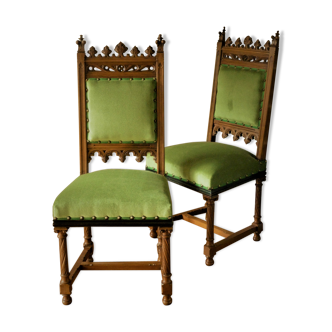 Paire de chaises néo-gothiques du XIXème siècle